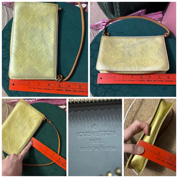 Louis Vuitton AUTHENTIC Green Vernis Monogram Lexington Pochette Pouch Bag 1999 - Picture 12 of 16